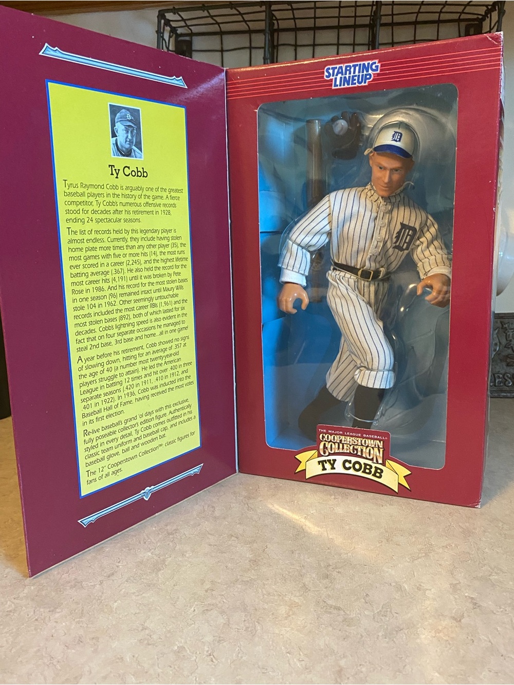 Vintage 1996 Ty Cobb 12” Figure MLB Starting Lineup Detroit Tigers Baseball